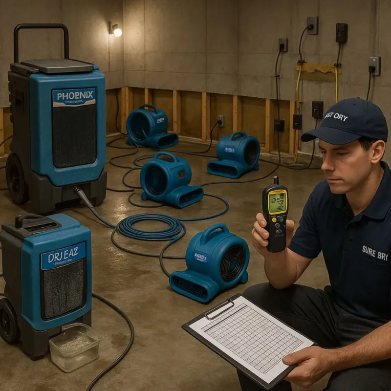 Structural Drying and Dehumidification process in Hazen, AR